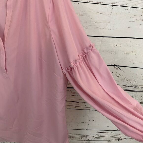 Talbots Woman Pink Balloon Sleeves Blouse Plus Size 1x - Picture 5 of 9